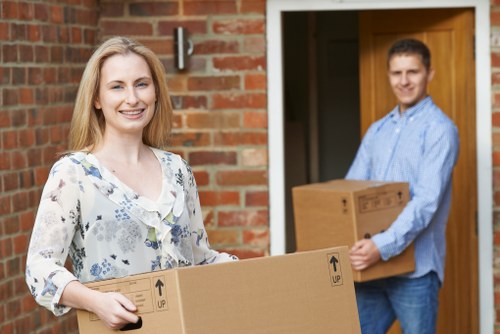 Removal team helping with a household move in Enfield