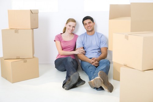 Organised unpacking of boxes in a new Enfield property