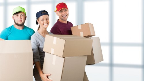 Household items and packing materials prepared for an Enfield relocation