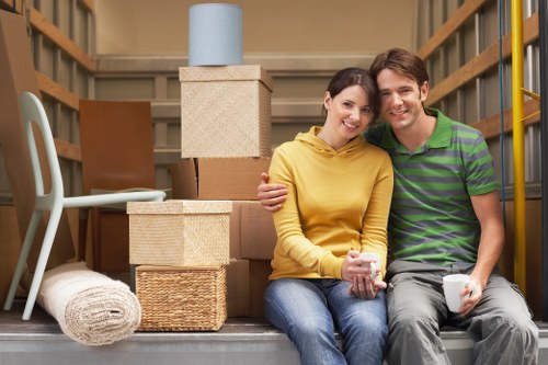 Loading household furniture into a removal van in Enfield