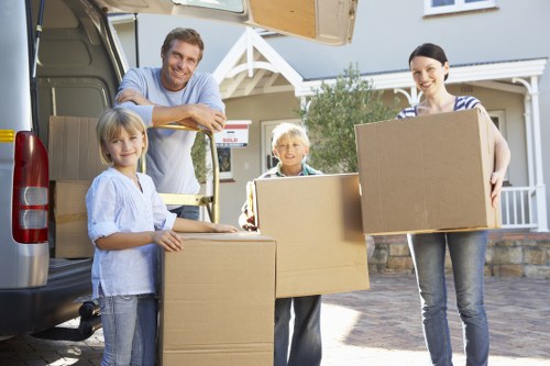 Local moving van navigating Enfield residential access