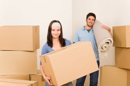 Removal van loading items for a move across Enfield