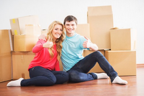 Separated boxes, metals and reusable furniture for recycling